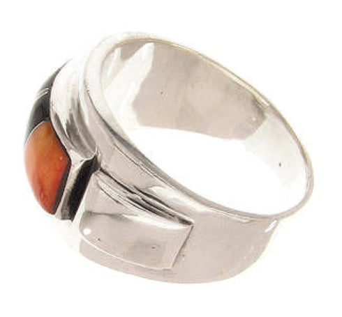 Multicolor Inlay Sterling Silver Ring Size 8-1/4 XS57893